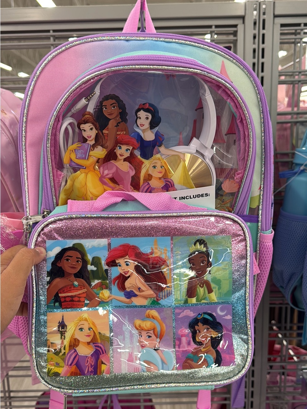 Disney Princess Backpack - Pink, Purple, Aqua